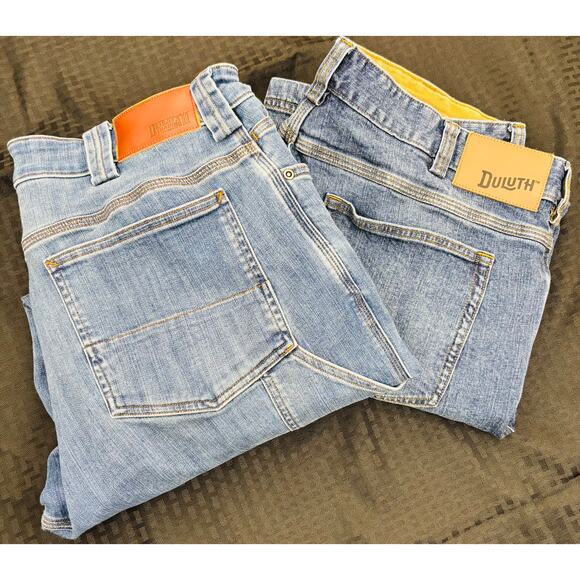 Duluth Trading Jeans Bundle Flex Ballroom Styles Straight Leg Men's 38 x 30